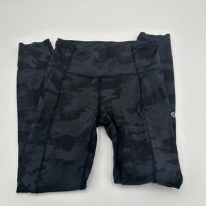 Lululemon Fast & Free Tight ll 25in Gray Camo Size 4 *Non-Reflective Nulux*